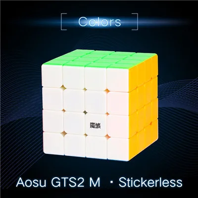 Moyu Aosu GTS2 M V2 4x4x4 Магнитный магический куб скорости 4 слоя Stickerless GTS V2 M Профессиональные магниты Головоломка Куб игрушки для детей - Цвет: gts2 M stickerless