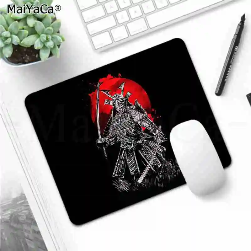 MaiYaCa Personalized Cool Fashion Samurai Mask 2 Laptop Computer Mousepad Smooth Writing Pad Desktops Mate gaming mouse pad - Цвет: No Lock Edge18x22cm