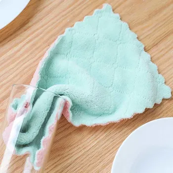 

Wholesale 50/100PC Kitchen Towel Absorbent Rag Thick Double-Layer Microfiber Wipe Tablecloth Nonstick Cleaning Towel Cloth Tools
