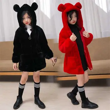 

2019 Winter Children Girls Imitation Rabbit Fur Coat Kids Girls Thick Warm Outerwear Clothes Baby Faux Fur Jacket Clothes W225