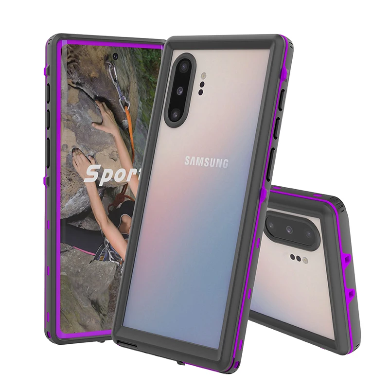 IP68 Водонепроницаемый чехол для телефона для samsung Galaxy Note 10 Plus 9 8 10+ Водонепроницаемый защитный чехол для дайвинга для samsung S9 S10 Plus - Цвет: Фиолетовый