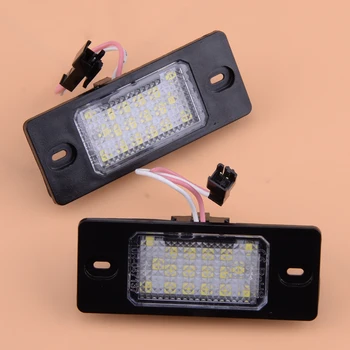 

DWCX 2Pcs License Plate Light 18 LED 12V-30V Fit for VW Golf MK4 MK5 Jetta Bora Passat Tiguan Porsche Cayenne 6000-6500K 128LM