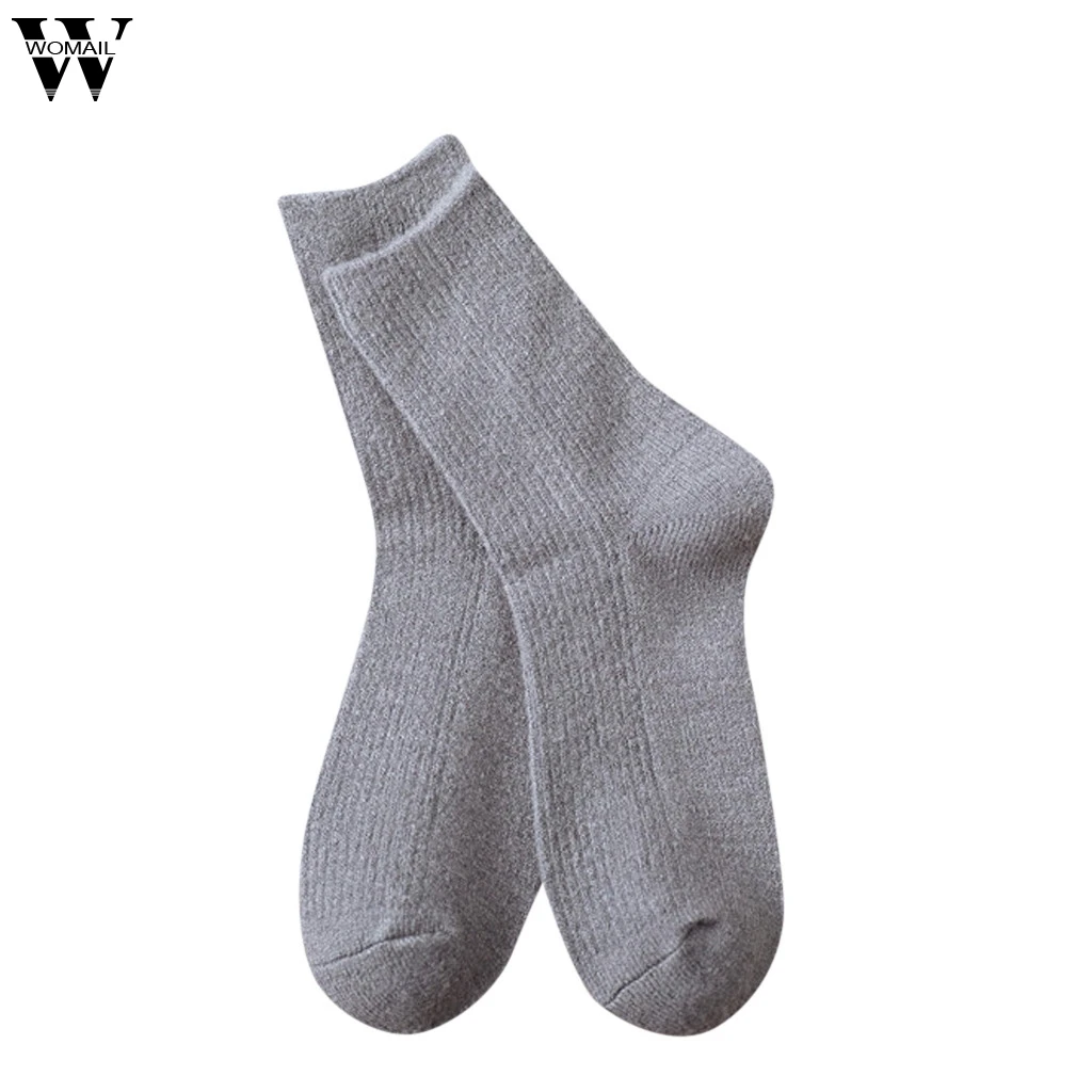 Womail мужские и женские взрослые одноцветные простые мохеровые теплые толстые носки