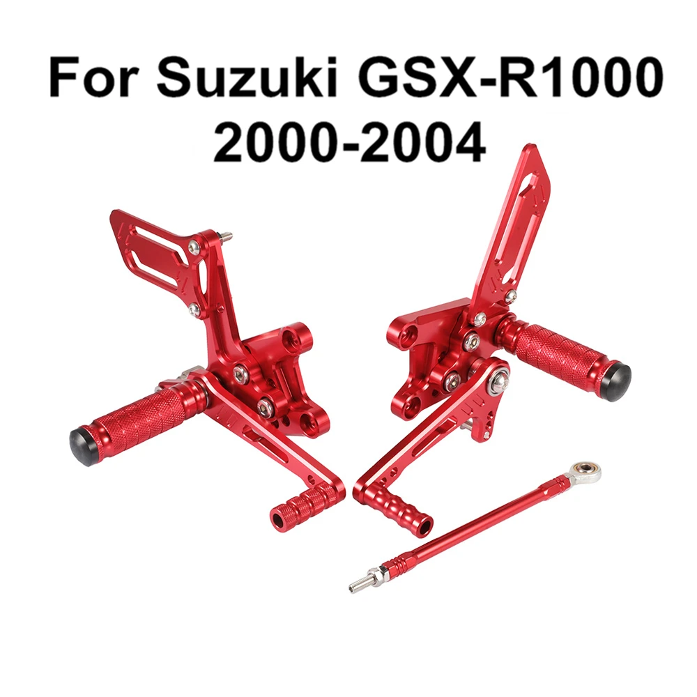 Красный стиль для Suzuki GSX-R1000 GSXR1000 GSXR 1000 2000-2004 мотоциклетный Регулируемый наездник задний комплект подставка для ног D40