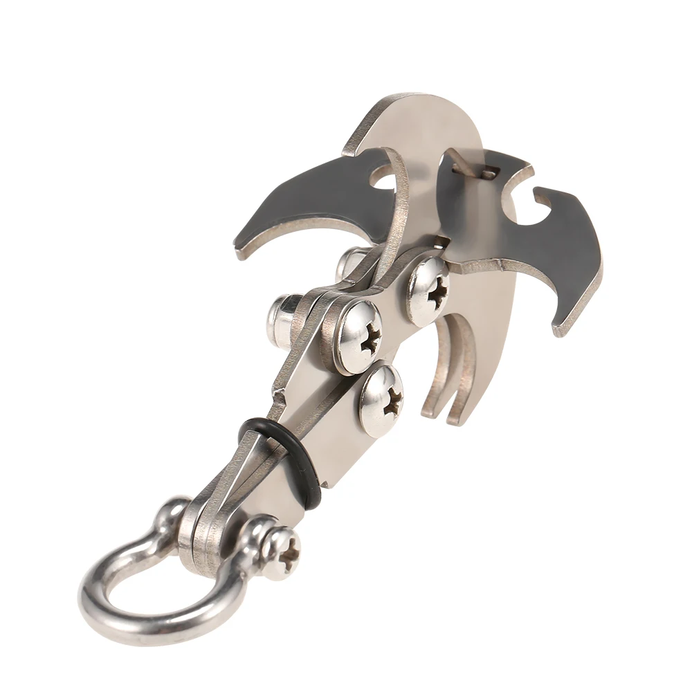

Stainless Steel Survival Folding Grappling Hook Multifunctional Outdoor Climbing Claw Carabiner Travel Rescue Tool Climbing Tool