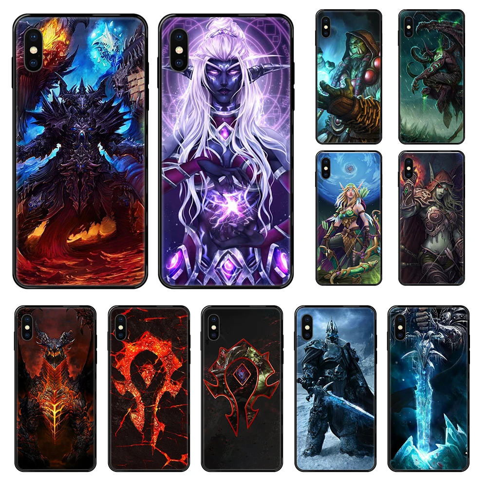 

hot game Warcrafts Horde art tpu funda Etui black Phone case For iphone 4 4s 5 5S SE 5C 6 6S 7 8 plus X XS XR 11 PRO MAX 2020