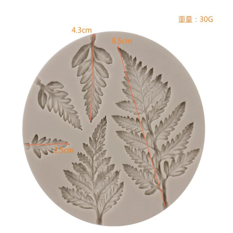 Силиконовая форма для торта в форме листьев папоротника DIY кухонная помадки