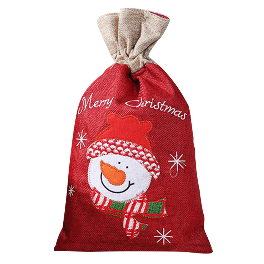 Snowman Праздничные вечерние, для дома, для детей, висячие, для хранения, мультфильм, Рождественское украшение, напечатанный мешочек для конфет, многоразовые реквизиты, подарочная сумка - Цвет: Snowman