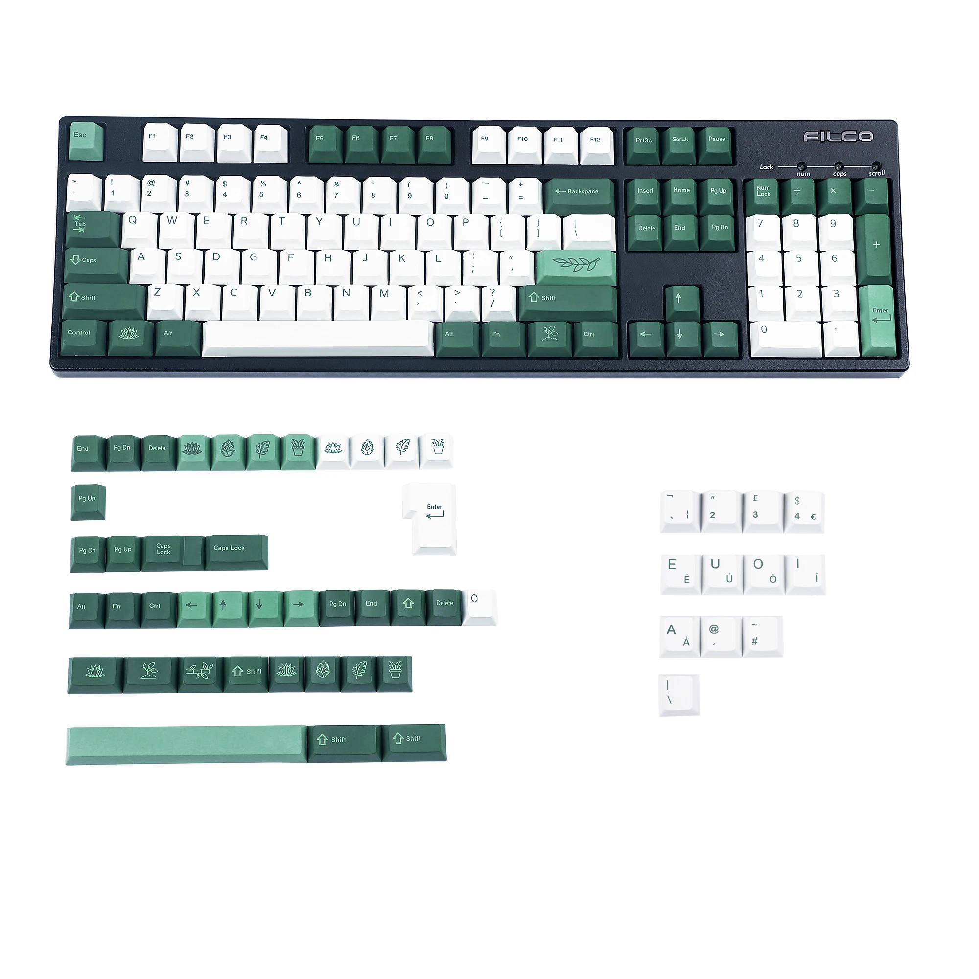 Iso Botânico Dye Sub Keycaps Grupo Pbt Grosso Perfil Cereja Alemão Francês Italiano Espanha Reino Unido Qwertz Azerty Teclado mx - Imagem 3