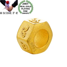 OMHXFC Европейская мода женщина мужчина День рождения Свадьба Подарок найти слова бисера DIY аксессуары 24KT золотой кулон Шарм PN300