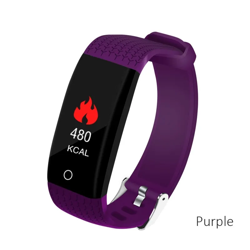 Purple B12 смарт-браслет, измеритель артериального давления, шагомер, фитнес-трекер, часы с измерением давления, Bluetooth, умный браслет для мужчин и женщин - Цвет: Purple