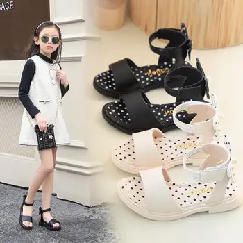 

Girls Princess Sandals Kids Shoes Summer New Fashion Dots Bowknot Baby Soft Sole Beach Sandals Children Shoes