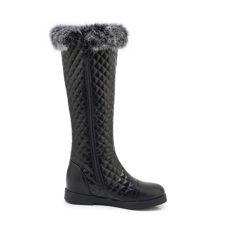 Top Quality 32~43 Fashion Winter Boots Women Plus Size Designer Snow Boots Luxury Knee Platform Heels Shoes Warm Fur Boot