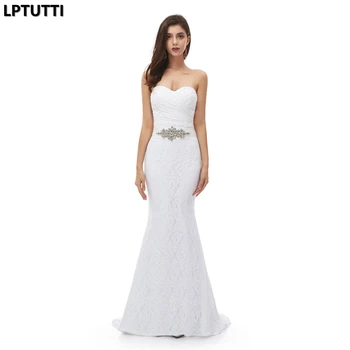 

LPTUTTI CRYSTAL Embroidery New Sexy Size Princess Bridal Marriage Gown Bride Simple Party Events Long Luxury Wedding Dresses