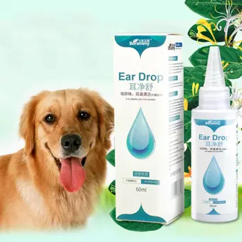 

60ml Pets Ears Drops Odor Remover Effective Against Mites Antibacterial Preventing Ear Disease Pet Dog Cat Clean Ear Wash Supply