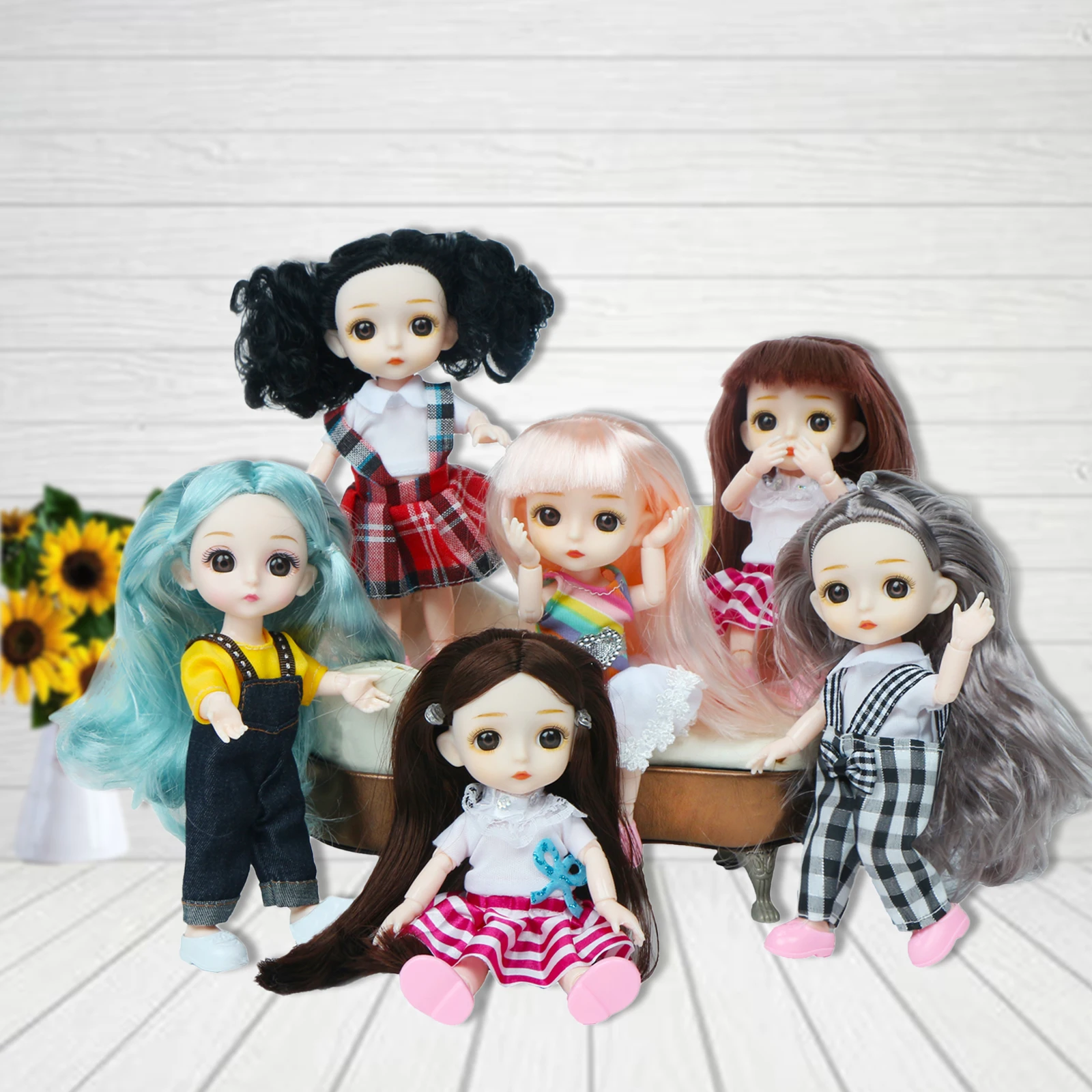 Симпатичная Мини Кукла 16 см BJD для маленькой девочки 13 подвижных шарнирных