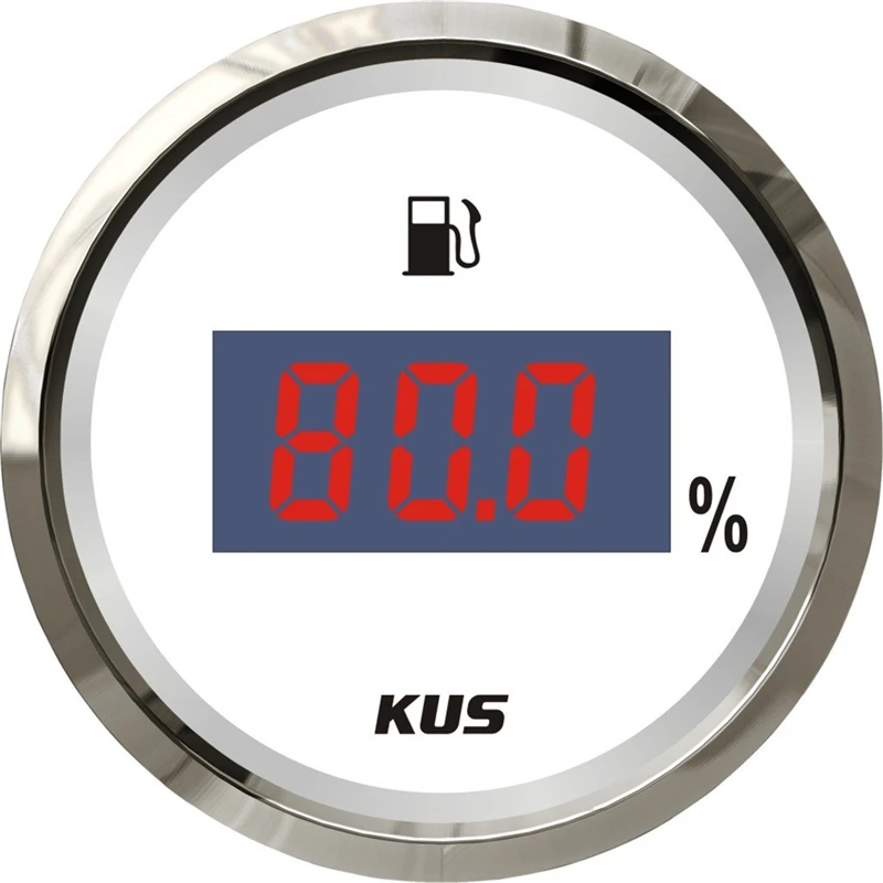 

1pc Digital Fuel Level Meters 52mm White Color Fuel Level Gauges 0-190ohm or 240-33ohm 12v/24v Suitable for Boat Auto