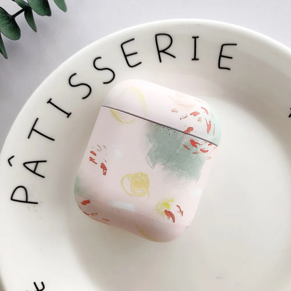 INS Art чехол для наушников с цветочным принтом для Apple Airpods 2 1 чехол для наушников s силиконовый защитный чехол для гарнитуры Air Pods Coque - Цвет: 04