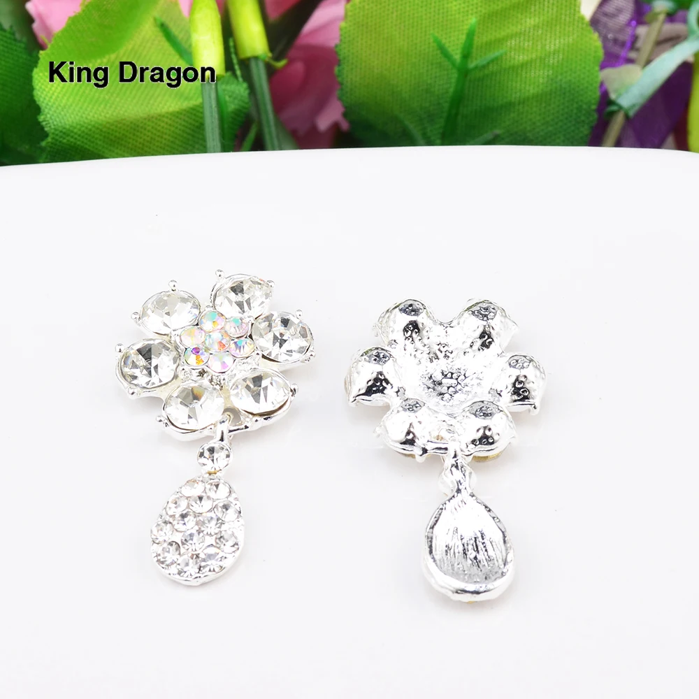 Стразы King Dragon, украшение в виде цветка, повязка на голову 40 мм* 22 мм, 10 шт./лот, KD591