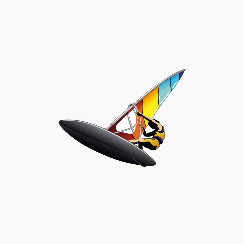 

Creative Windsurfer Lnterest Car Sticker Window Superior Quality Vinyl Reflective Cover Scratches Waterproof PVC 8.8cm X 11.2cm