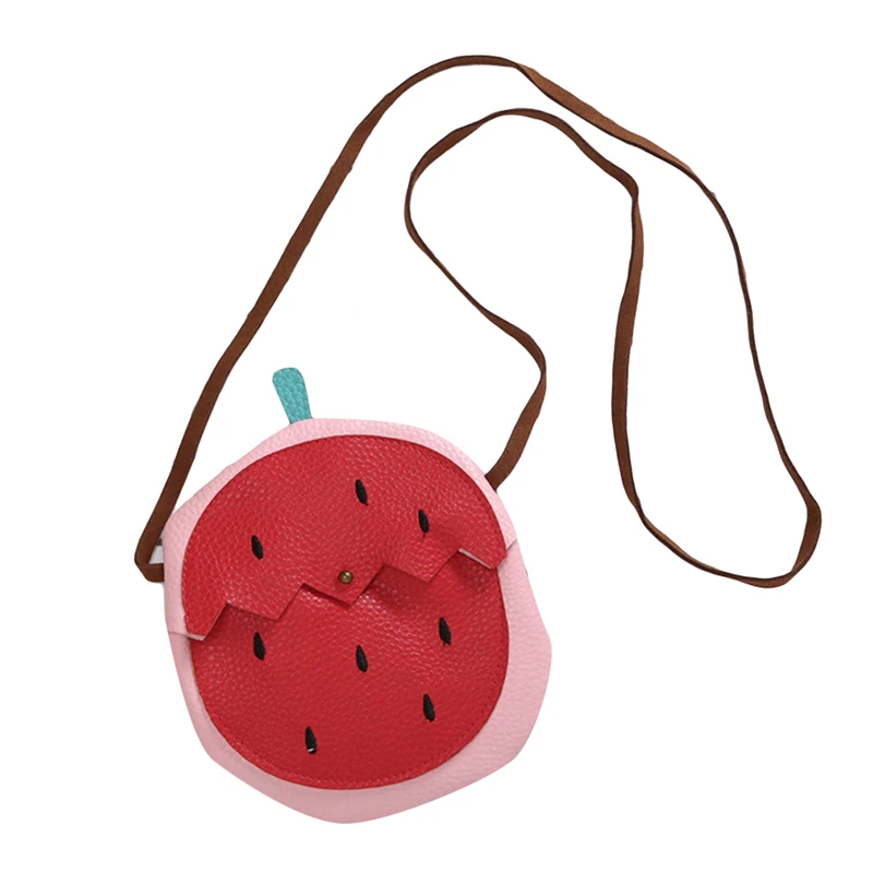 Strawberry Милая форма в виде фруктов сумки мини сумка через плечо для девочек детское портмоне милая Клубника Ананас сумка - Цвет: Strawberry