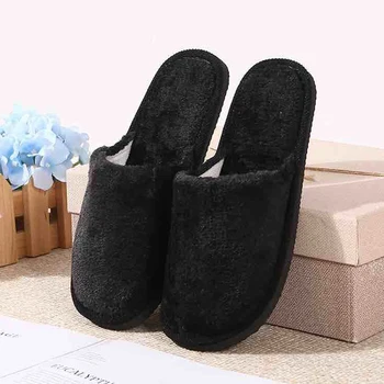 

Couple Winter Warm Slippers Women Soft Cotton Candy color House Indoor Flats Shoes
