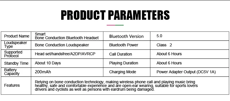 TWSearphone Z8 Bluetooth 5,0 наушники костной проводимости Беспроводные спортивные гарнитуры с микрофоном для всех смартфонов