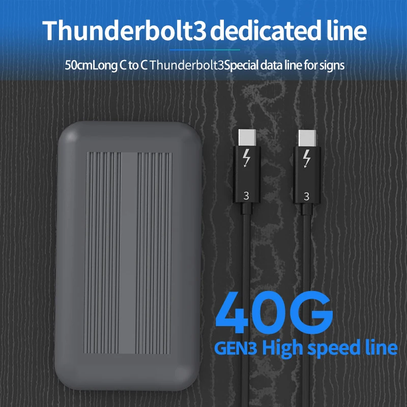 Thunderbolt 3 M.2 NVME корпус SSD коробка NVME к TYPE-C Алюминиевый USB 3,1 40 Гбит/с M.2 PCIE SSD чехол