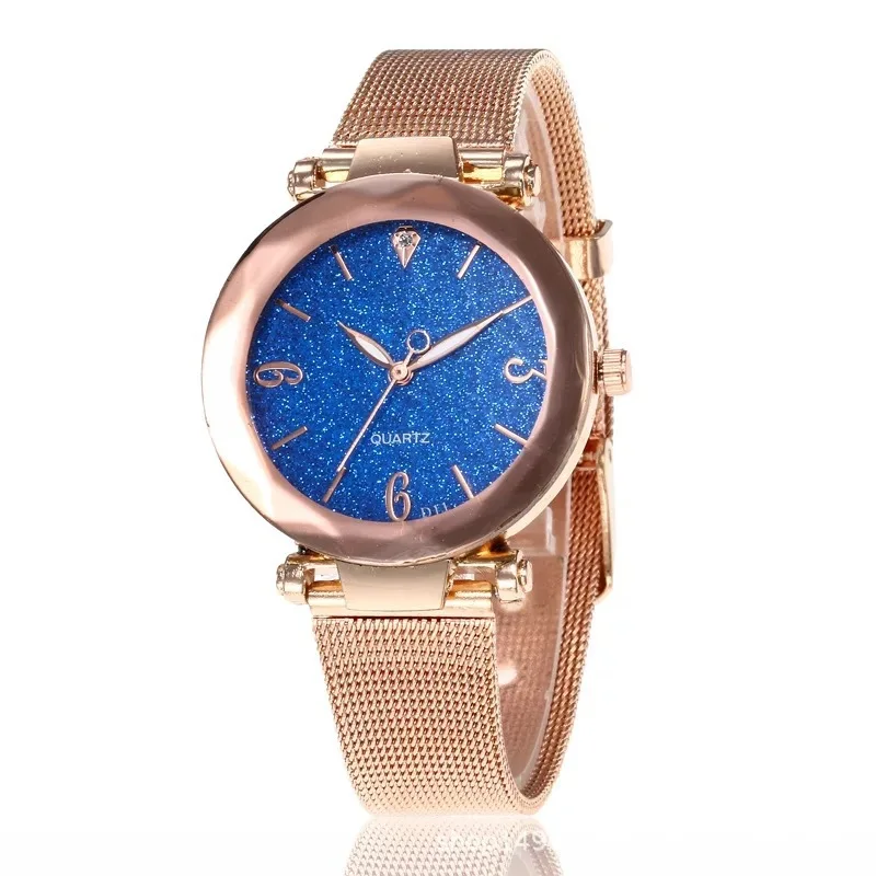 

Hot Selling Trend of Fashion Diamond Set with Numbers Watch Women's Korean-style Students Alloy Mesh Belt Silver Powder Quartz W