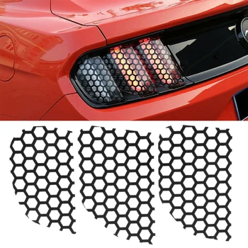 

6pcs Car Rear Tail Light Decorative Sticker Black PVC For Ford Mustang 2015-2017 Car Styling Accessories