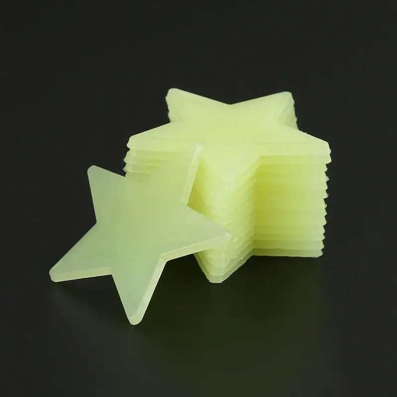 100 шт 3D звезды Светящиеся в темноте светящиеся флуоресцентные Пластиковые Настенные стикеры домашний декор наклейка обои декоративные специальный фестиваль