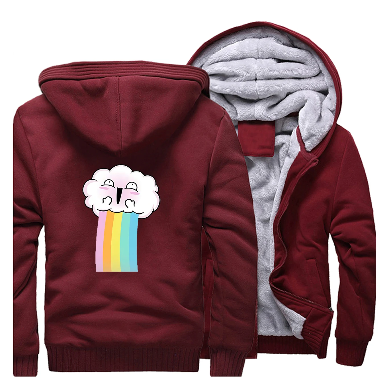 Толстое Мужское пальто Kawaii Cloud толстовка из флиса ЛГБТ мужские милые облачные
