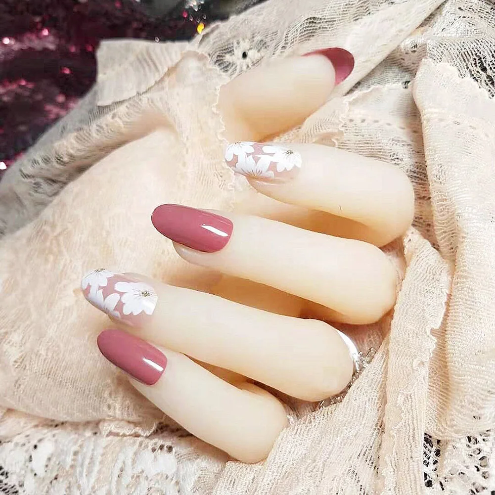 24 шт DIY кончик для ногтей Одноцветный цветок самоклеющиеся искусственные инструменты для наращивания ногтей V9-Drop