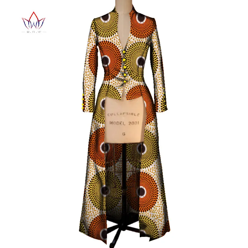 Летнее Новое Африканское пальто для женщин Тренч женский Макси Верхняя одежда Тренч женский s Dashikis брендовая одежда 6XL BRW WY2405 - Цвет: 15
