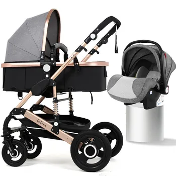 

Adjustable Lightweight Luxury Baby Stroller 3 in 1 Portable High Landscape Reversible Stroller Hot Mom Pink Stroller Travel Pram