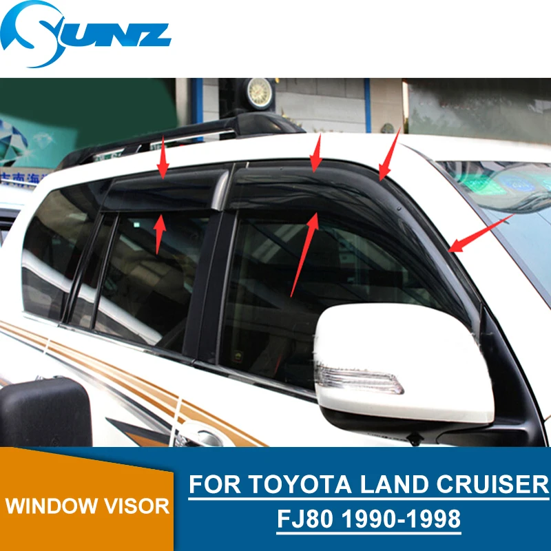 

Black wind visor For Toyota LAND CRUISER Fj80 1990-1998 side window deflectors For Toyota LAND CRUISER Fj80 1990-1998 SUNZ