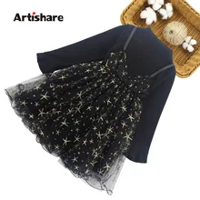 Сетчатое платье для девочек платье принцессы для девочек с рисунком звезды милое праздничное платье осенняя одежда для девочек рождественский подарок для детей 6, 8, 10, 12, 14 лет