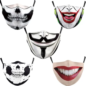 

Color Role-playing Big Mouth Series Skull Mask Printing Mask Protection PM 2.5 Mask Dustproof Washable Reusable Mask