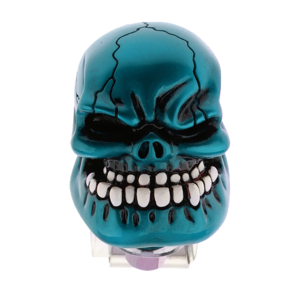 1PC Skull Head Car Steering Wheel Spinner Suicide Knob Handle Booster Resin+Metal 100x75x50mm