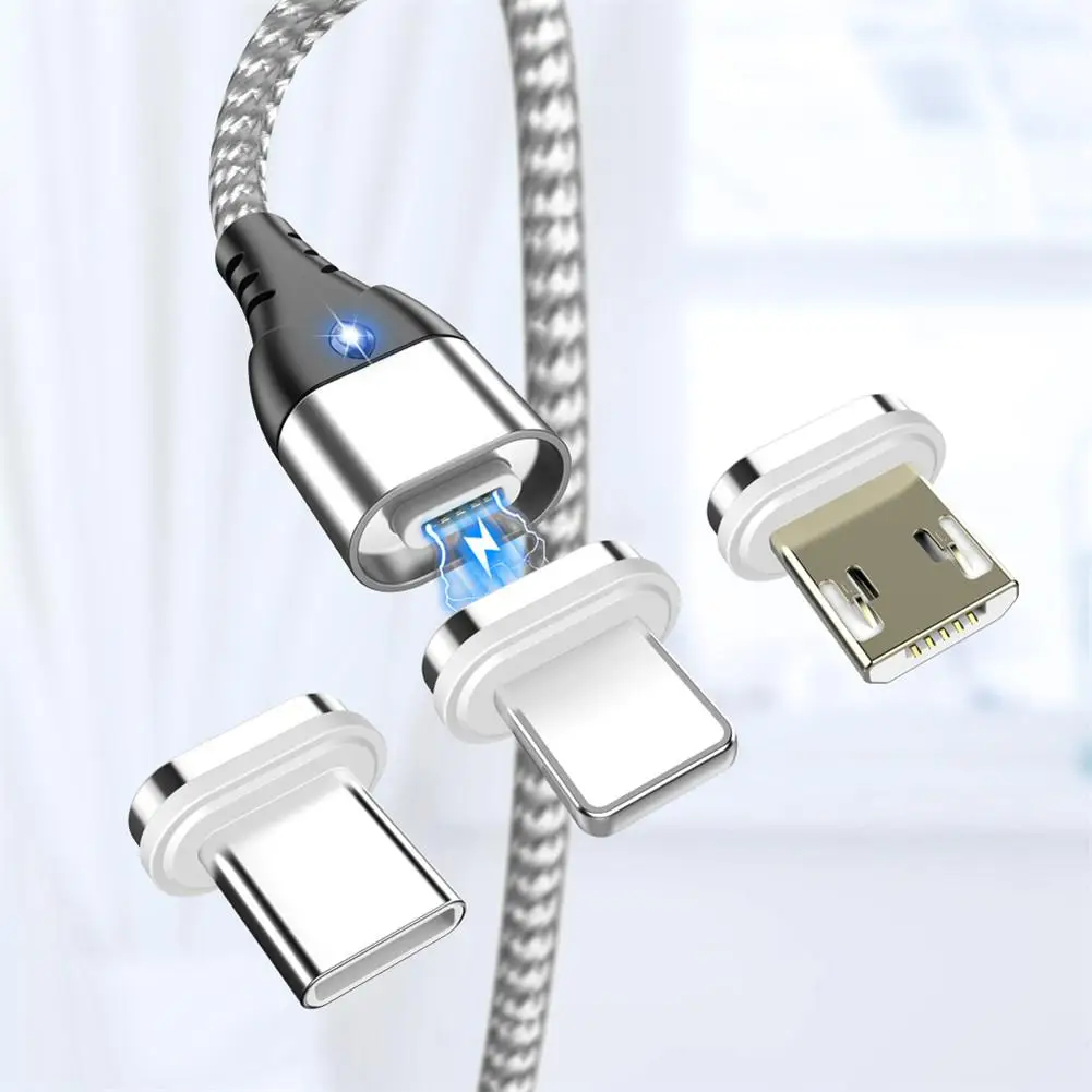 Магнитный зарядный usb-кабель Floveme для IPhone, Micro USB type-C, быстрая зарядка, Магнитный зарядный usb-кабель, 3 разъема