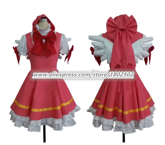 Cardcaptor Sakura Card Captor Sakura карнавальный костюм Cardcaptor Kinomoto красное боевое платье полный комплект