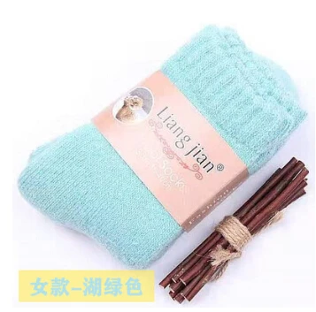 Women Blue Новинка, модные осенне-зимние теплые носки для мужчин и женщин, одноцветные быстросохнущие толстые сверхпрочные шерстяные носки для работы и пеших прогулок - Цвет: Women Blue