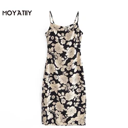 MOYATIIY minivestido Retro con estampado Floral para mujer, sin tirantes Vestidos de verano, con cremallera lateral y Espalda descubierta, 2022