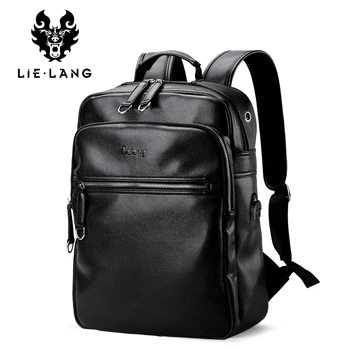 

LIELANG 2020 Men Backpack Fashion PU Leather Backpacks Laptop Bags External USB Charge Computer Antitheft Backpack