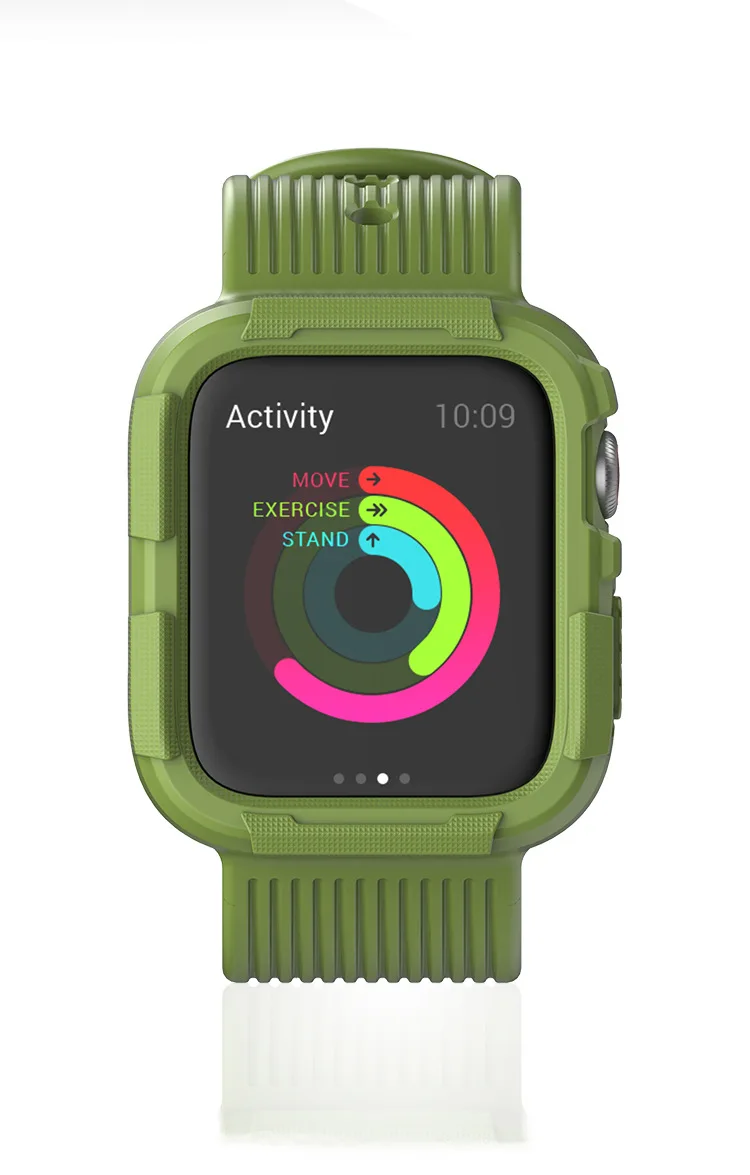Ремешок для наручных часов Apple Watch, ремешок iWatch5 ремень 44/40 мм защитная оболочка сиамские спортивный силиконовый ремешок для Apple Watch 5 4 3 в 1