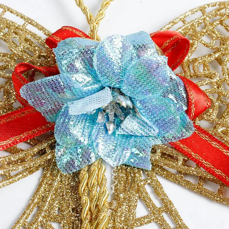 Christmas Tree Topper Hanging Bow With Three Bells Treetop Xmas Tree Decorations For Home Decoracion Navidad Ozdoby Swiateczne