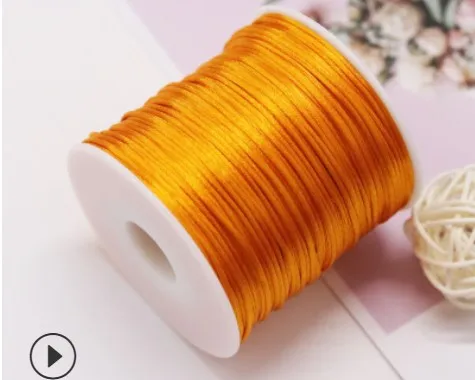 50Meters X 1MM Chinese Knot Rattail Satin Cord for Braided Macrame String Jewelry Findings Beading Rope 34 Colours 