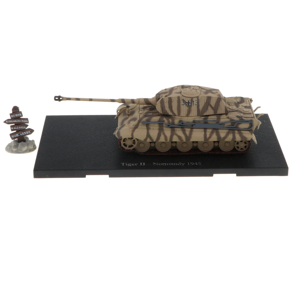1/72th Diecast WWII German Tiger II-Normandy 1945 Tank Showcase Model Toy Birthday Gift