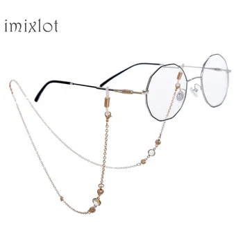 

New Real Women Geometric Sunglasses Cord Patches High-quality Fashion Metal Eye Chain Sunglasses Anti-skid Glasses Bracket