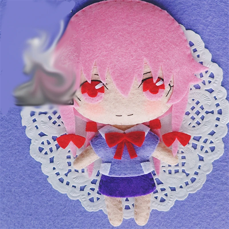 Handmade-Anime-Mirai-Nikki-Cartoon-Gasai-Yuno-Toy-Keychain-Bag-Cosplay-Doll-DIY-Material-for-Boy
